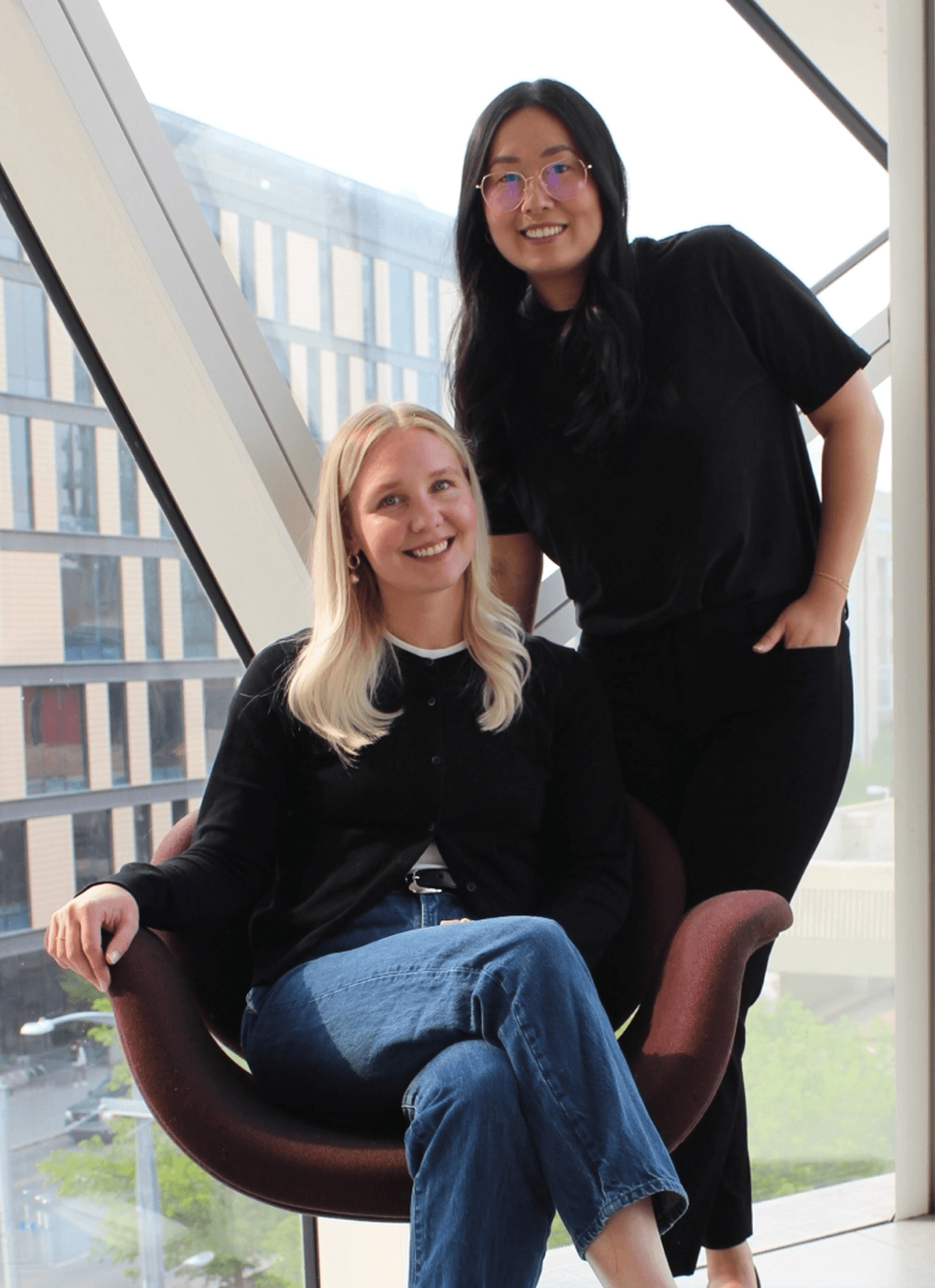 Cashew Research founders Addy Graves and Rose Wong standing together